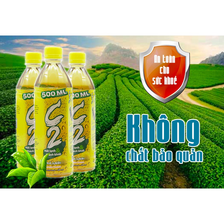 Thùng 24 Chai C2 455ml các vị (24 chai x 455ml)