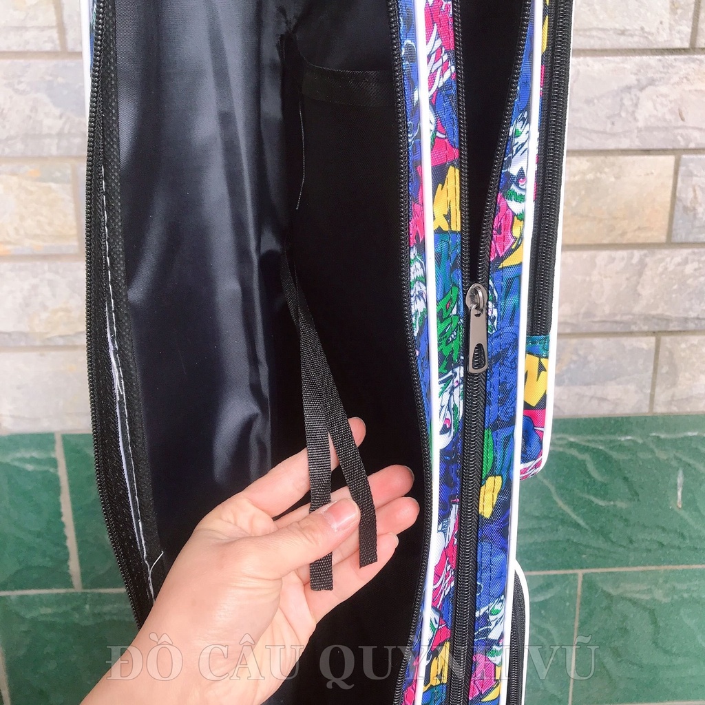 Túi Bao đựng cần câu cá 2 ngăn chính 2 ngăn phụ, bao cần câu đơn, câu đài