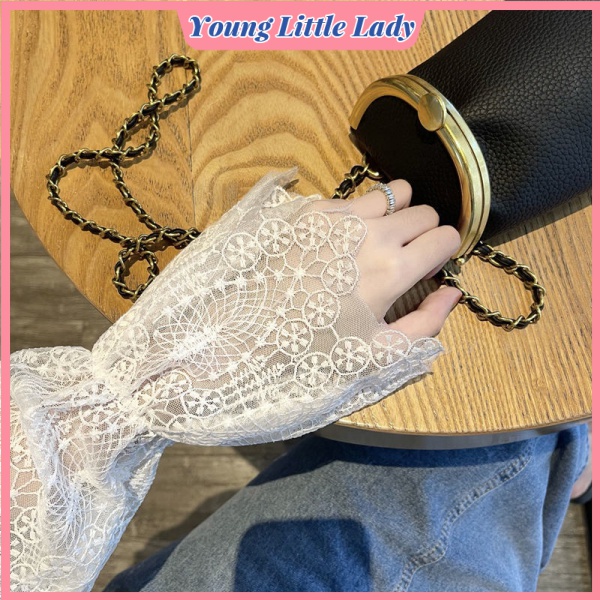 Áo Nữ Cổ Vuông Phối Ren Phong Cách Mùa Thu Pháp Mới