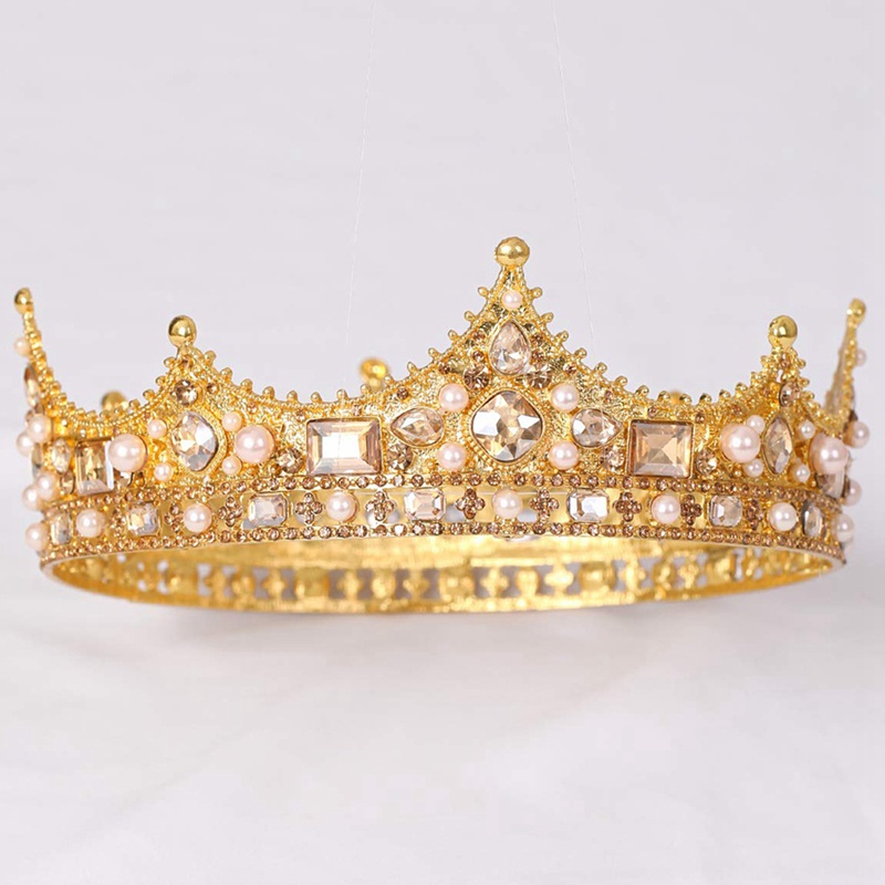 Vương Miện Đính Ngọc Trai Phong Cách Baroque Cho Cô Dâu