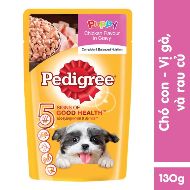 Thức ăn dạng sốt cho chó con Pedigree vị gà nấu sốt 130g