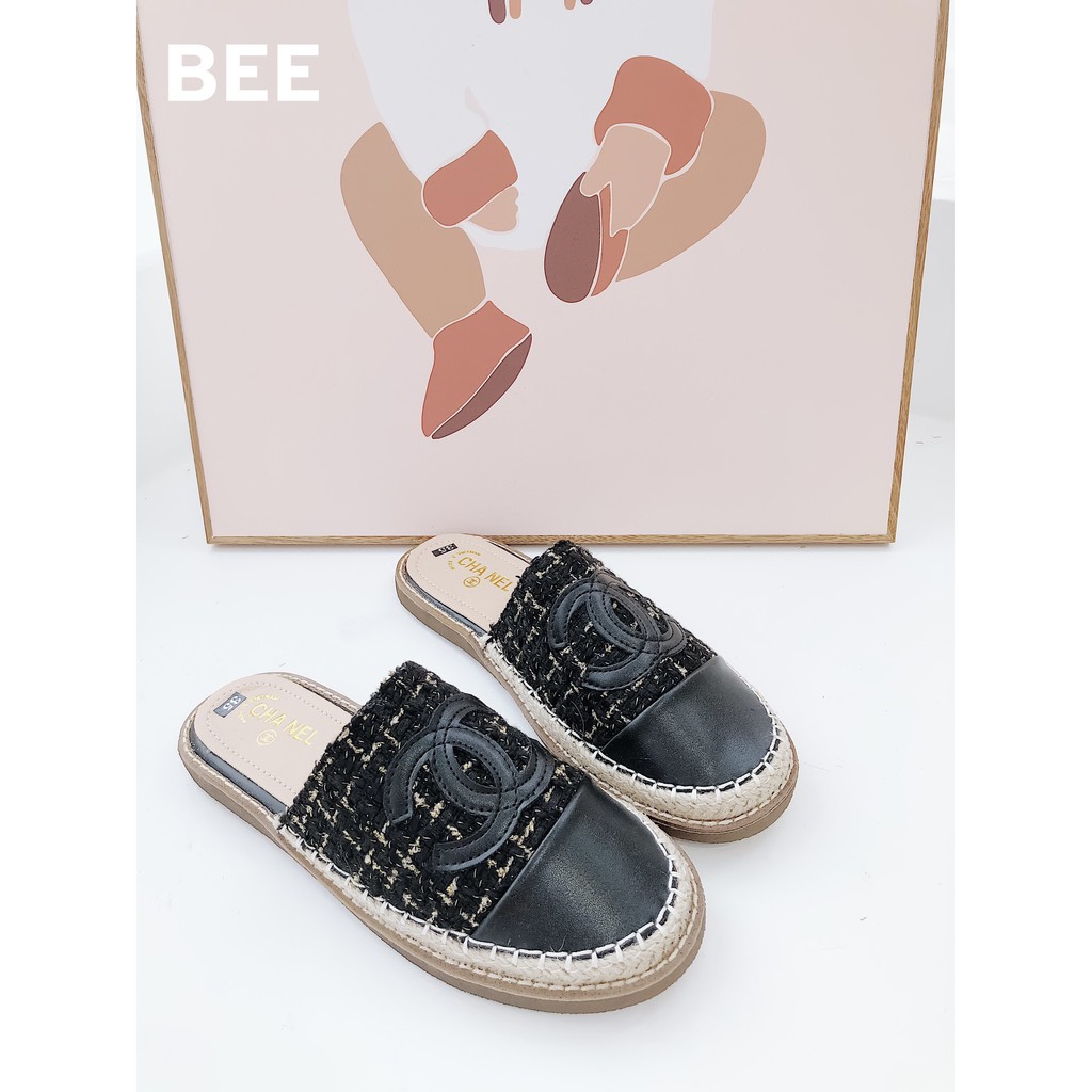 BEESHOES- GIÀY SỤC NƠ DA DẠ MỀM MŨI TRÒN - SỤC THỜI TRANG NỮ ĐẾ BỆT SIÊU ÊM VÀ MỀM MÀU ĐEN 2009022