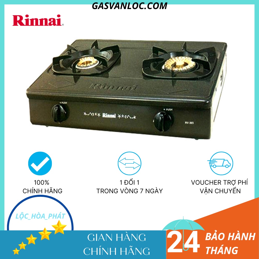 Bếp ga đôi Rinnai RV-365(G)N - Ngọn lửa xanh - Tiết kiệm gas - Hàng chính hãng