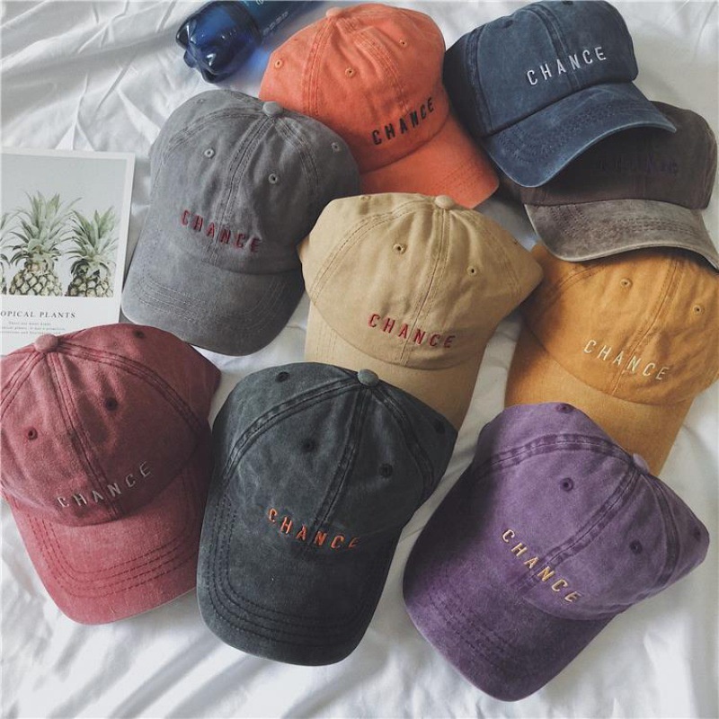 Mũ lưỡi trai denim thêu chữ phong cách Hàn Quốc