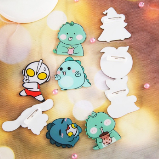 Huy Hiệu Cài Áo Hình Khủng Long Hoạt Hình Đáng Yêu Thời Trang Theo Phong Cách Nhật Hàn