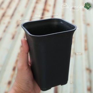 Chậu nhựa đen vuông cao cấp size 10cm