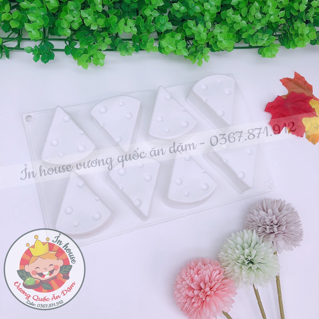 Khuôn silicon hình phô mai làm bữa phụ cho bé