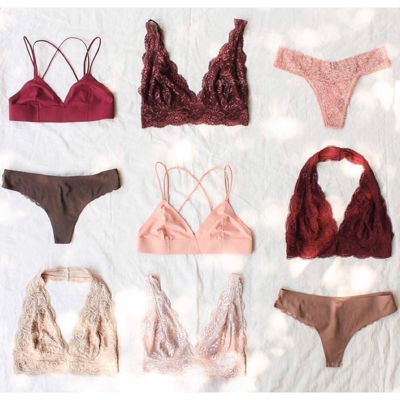 [GIÁ SỐC] Áo lót nữ tròng cổ halter bralette ren trơn nhiều màu chính hãng ANEMONE