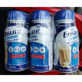 Lốc 6 chai sữa bột pha sẵn Ensure Original vani 237ml