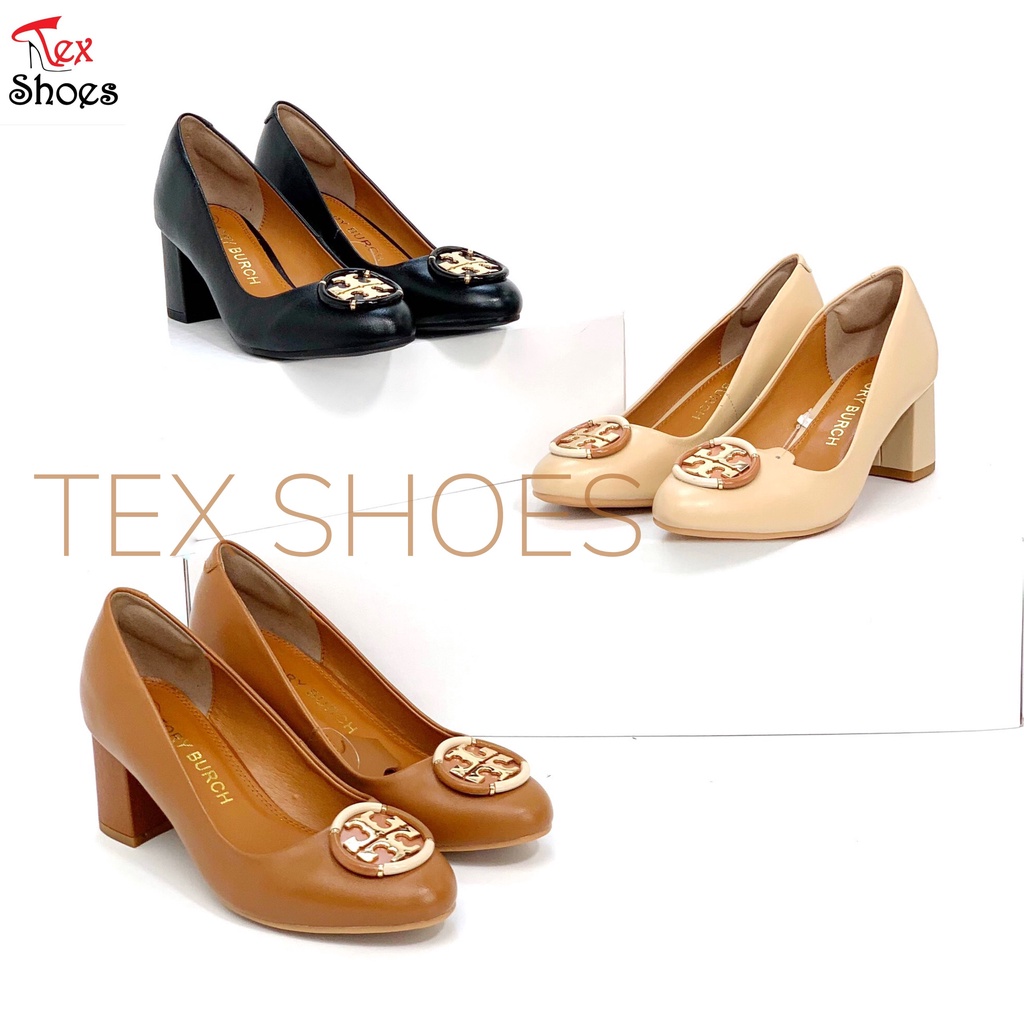 Giày công sở nữ da thật cao cấp, giày cao gót nữ mũi tròn gót trụ 6cm VNXK TEX SHOES