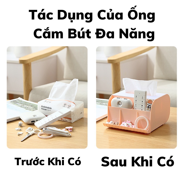 Ống đựng bút đa năng để bàn văn phòng phẩm - cao cấp - nhựa PP - Ống cắm bút cute - MIYABI STORE