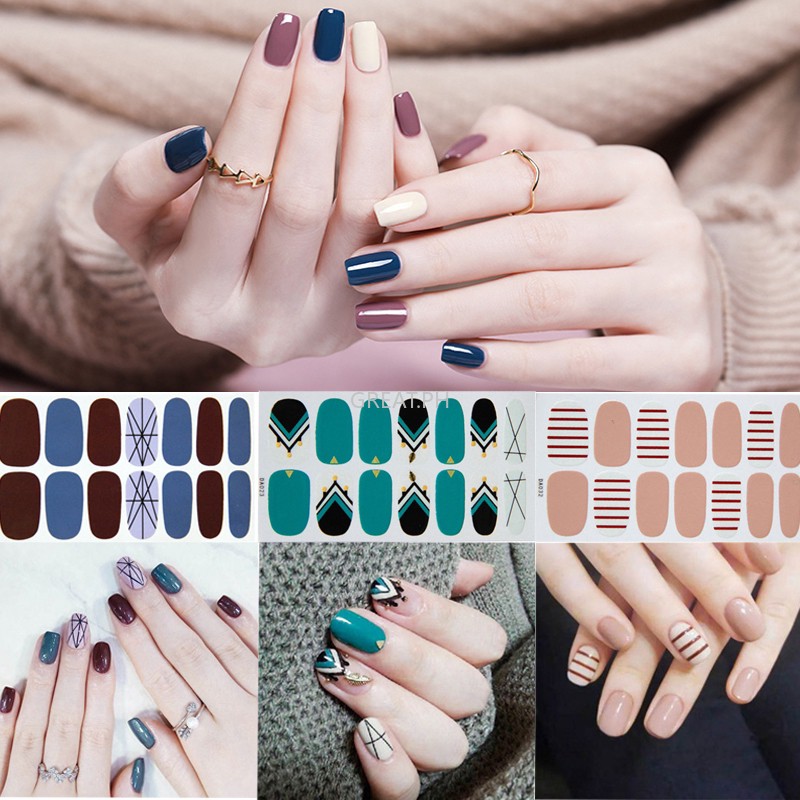 [HOT] Dán móng tay 14 miếng Nail Sticker