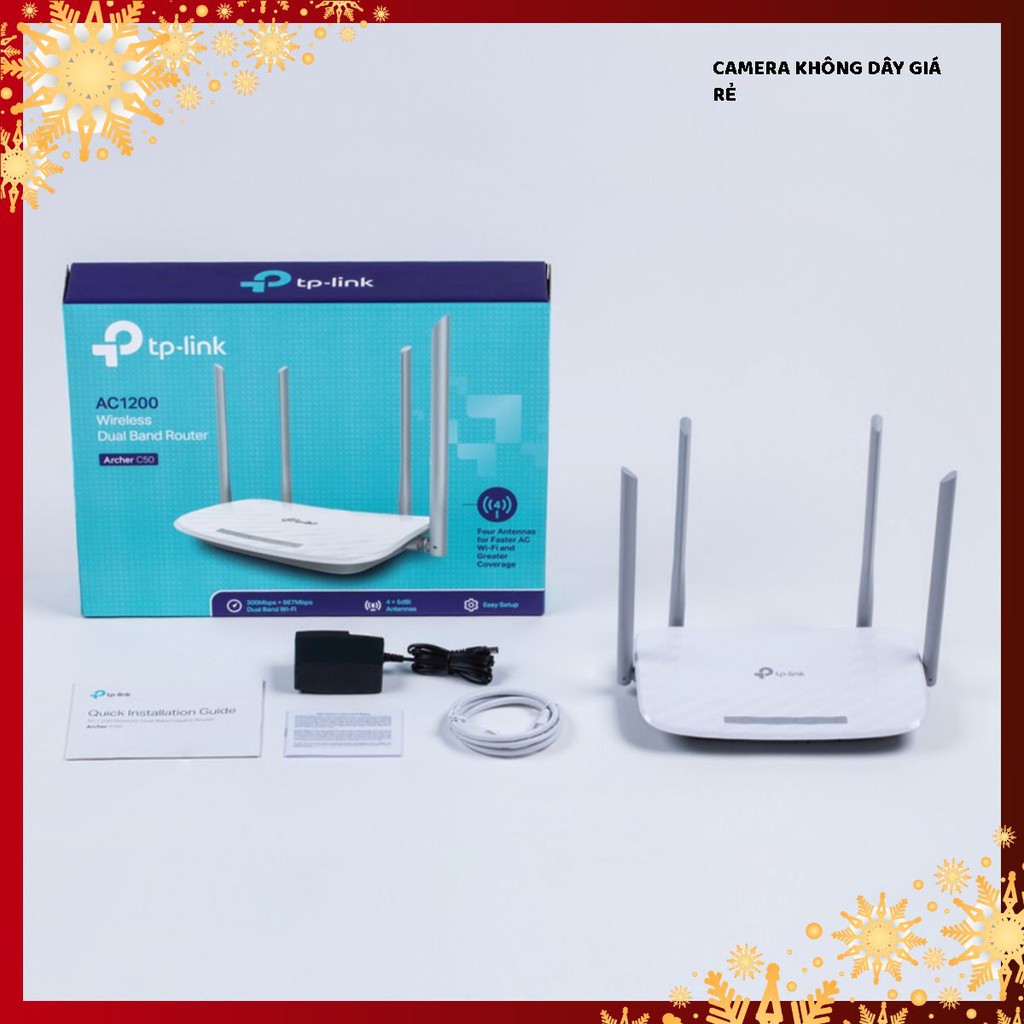 [SIÊU RẺ]TP-Link AC 1200Mbps Bộ phát wifi không dây (Thiết bị mạng) - Archer C50 - Hàng Chính Hãng MSP290103