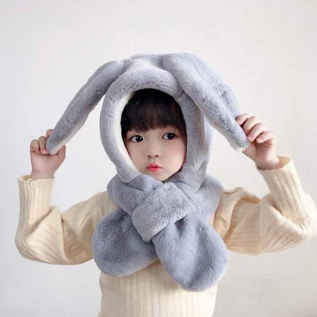 Mũ len cho bé gái, nón len cho bé tai thỏ đáng yêu, lông mịn, mượt, cực ấm áp