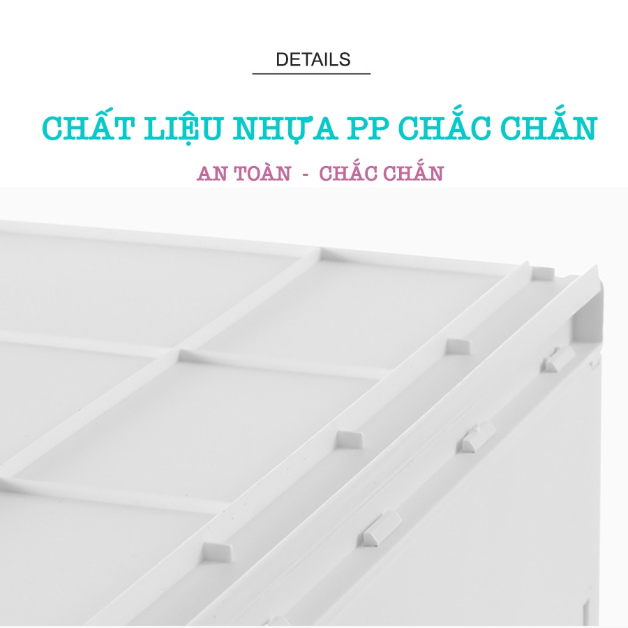 Kệ Gấp Gọn Chia Ngăn Tủ Quần Áo, Đựng Đồ Có Thể Xếp Chồng Nhiều Màu Cao Cấp Q005