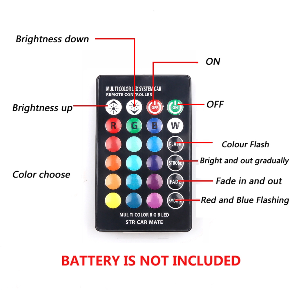 Set 2 đèn LED T10 Màu Sắc chuyên dụng cho xe hơi kèm bộ điều khiển từ xa | BigBuy360 - bigbuy360.vn