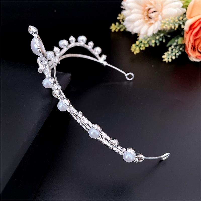 Vương Miện Công Chúa Đính Ngọc Trai Nhân Tạo Dành Cho Cô Dâu