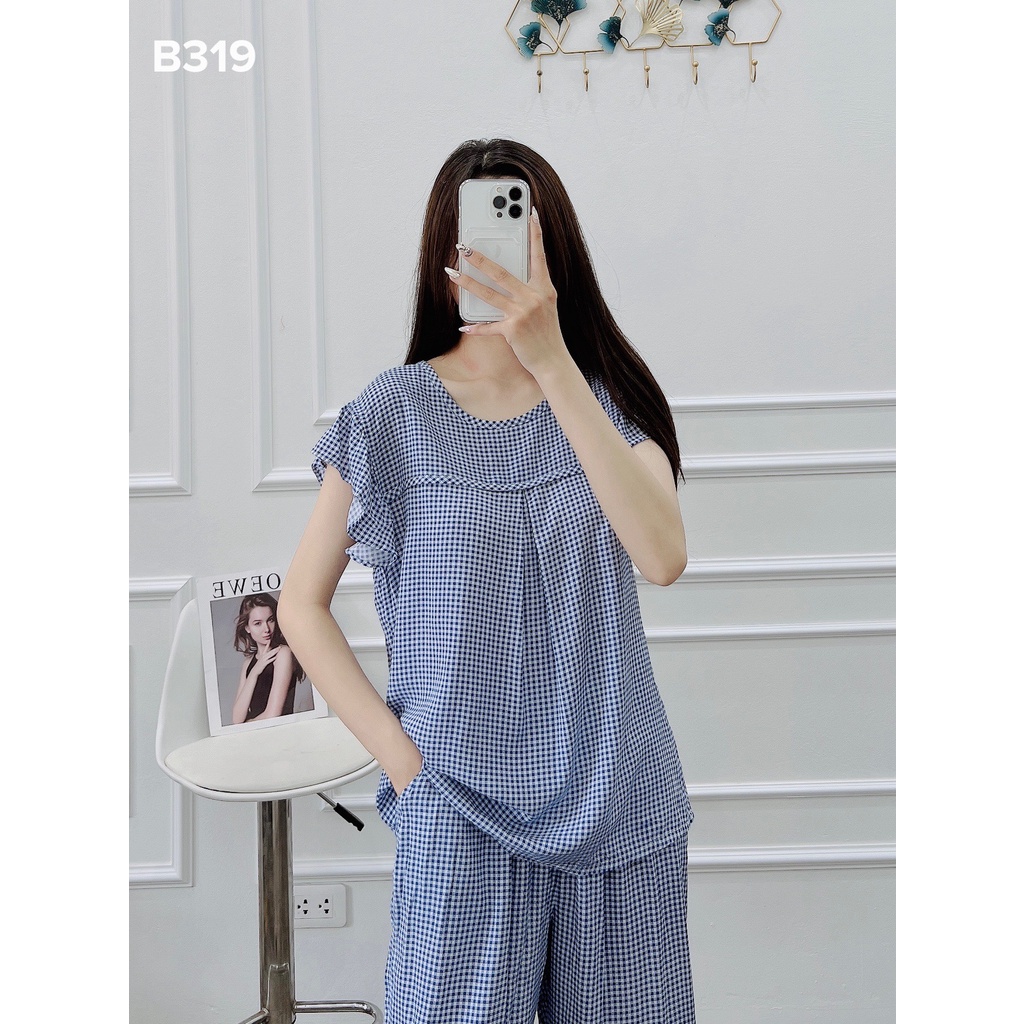 Bộ lanh mặc nhà, bộ ngố tay cánh tiên nữ B319