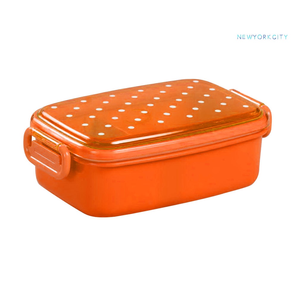 Hộp Đựng Thức Ăn Trưa Một Ngăn 480ml In Họa Tiết Chấm Bi Di Động Tiện Lợi NYC