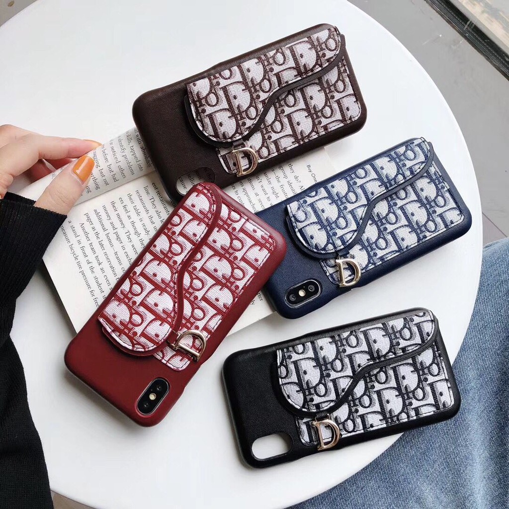 Ốp lưng giả da họa tiết chữ Dior dành cho iPhone XR XSmax X 8 7PLUS 6S
