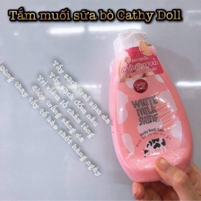 Sữa tắm Cathy Doll White Milk Shine Body Bath Salt Thái Lan (420g)