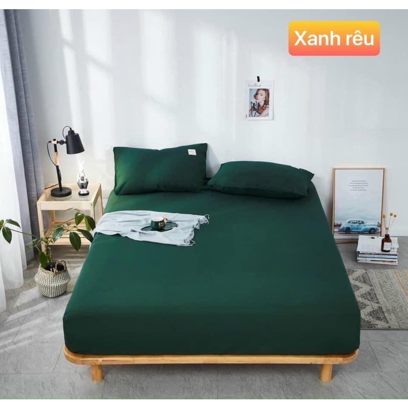 [Mã BMTTC60 giảm đến 60K đơn 50K] Bộ Ga Chun Kèm 2 Vỏ Gối Đầu Cotton Tc Hizun Vintage