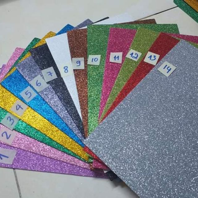 Xốp nhũ khổ A4