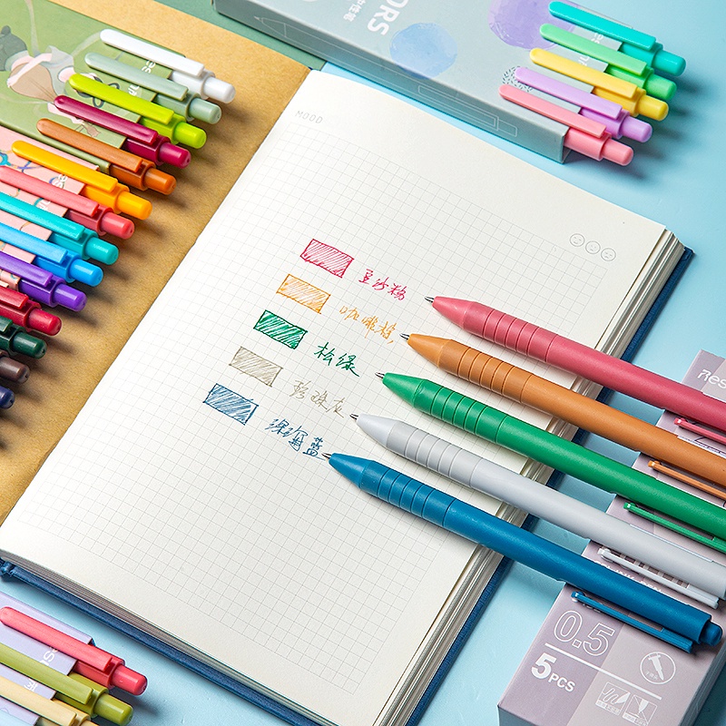 Bút Mực Gel Morandi 0.5mm 5 Màu Sắc