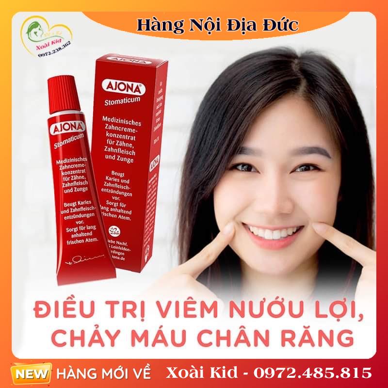 [Hàng nội địa Đức đủ bill] Kem đánh răng đỏ Ajona 25ml trị hôi miệng và cao răng