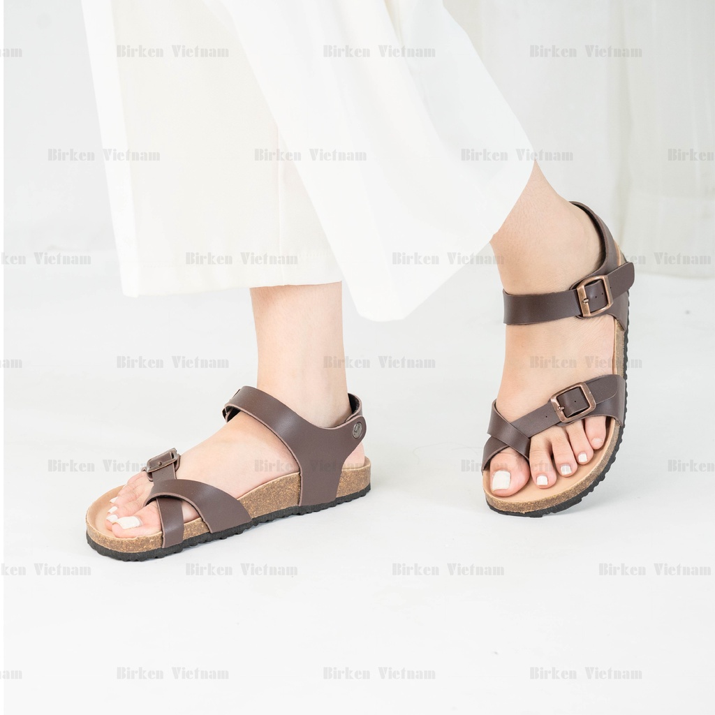 MÃ PU14 Sandal DA PU Đế Trấu Quai Xỏ Ngón Unisex Birken Vietnam Bioline