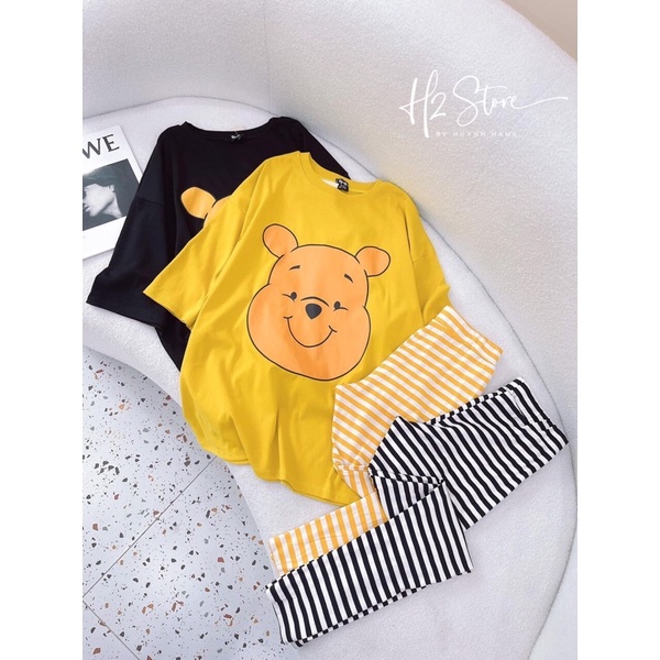 Bộ gấu Pooh quần sọc siêu Hot