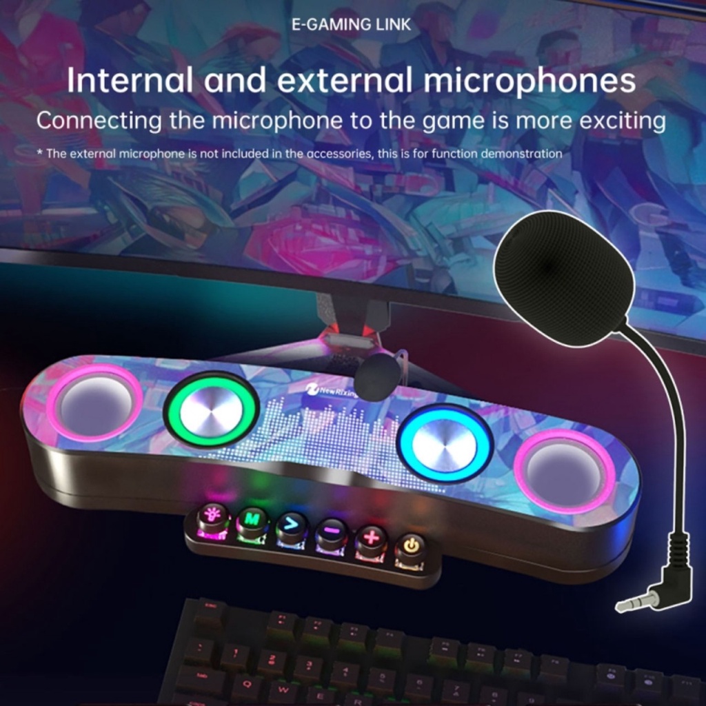 Loa Bluetooth NR 555 Gaming Âm Thanh Siêu Đỉnh Thiết Kế Đẹp Kết Hợp Đèn Led Theo Nhạc Bảo Hành 6 Tháng