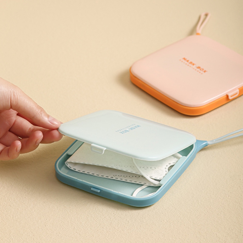 Hộp Nhựa Đựng Khẩu Trang Nắp Lật Chống Bụi Bẩn Hình Vuông Nhỏ Gọn Tiện Lợi