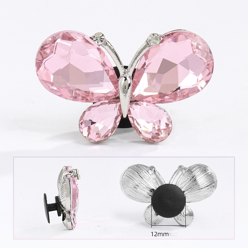 Phụ Kiện Khóa Giày Handmade Bằng Hợp Kim Đính Đá Hình Giọt Nước / Bướm Màu Sắc