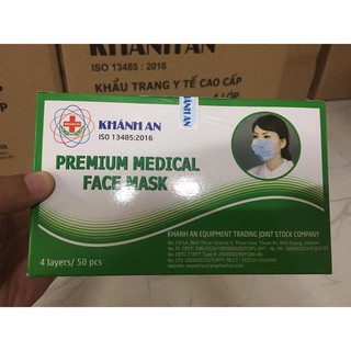 [FREESHIP] Khẩu trang Y Tế Kháng Khuẩn 4 lớp KHÁNH AN 1 hộp/50 cái.