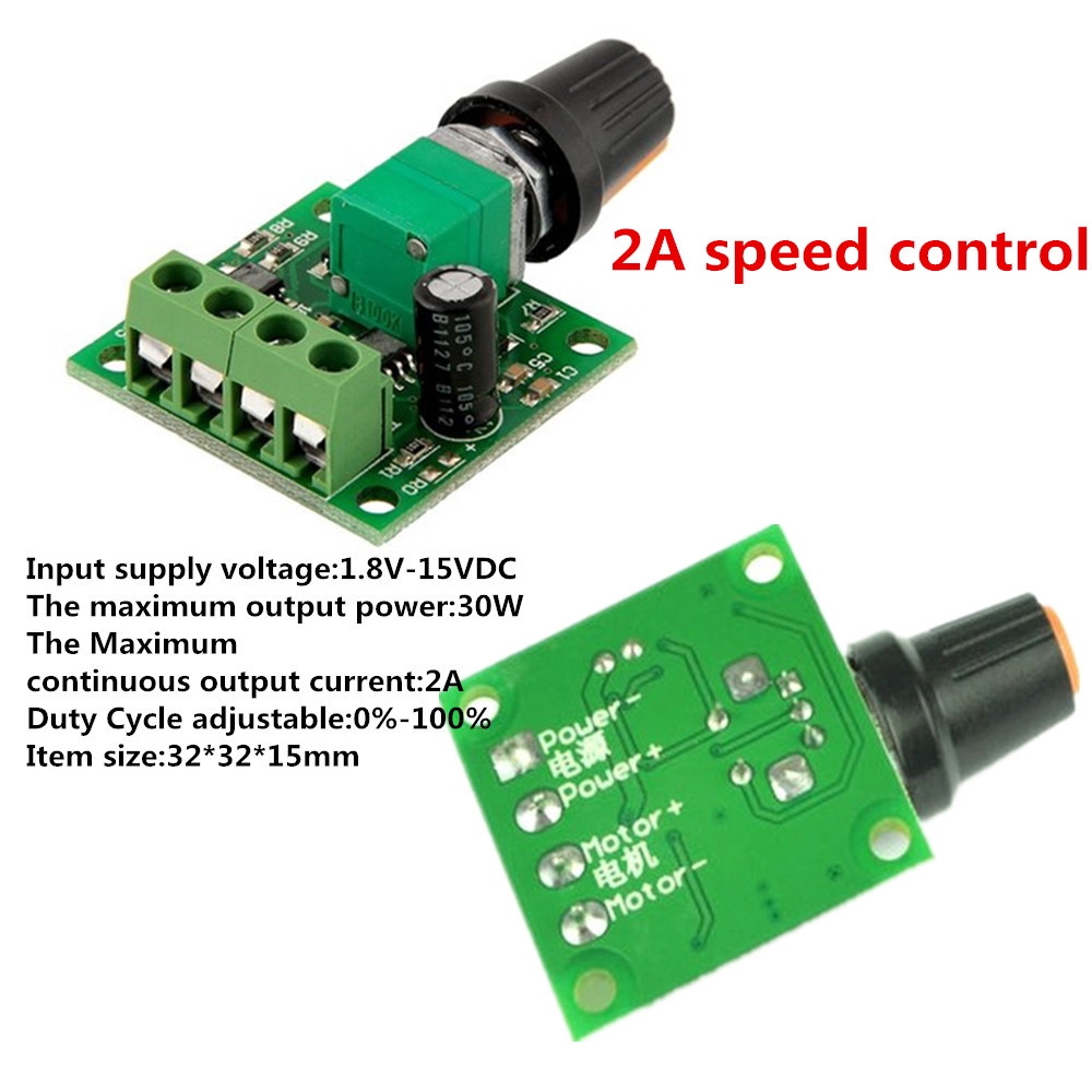 Bộ điều khiển tốc độ động cơ DIYMORE 2A PWM 1803BK + cầu chì tự phục hồi DC 1.8V 3V 5V 6V