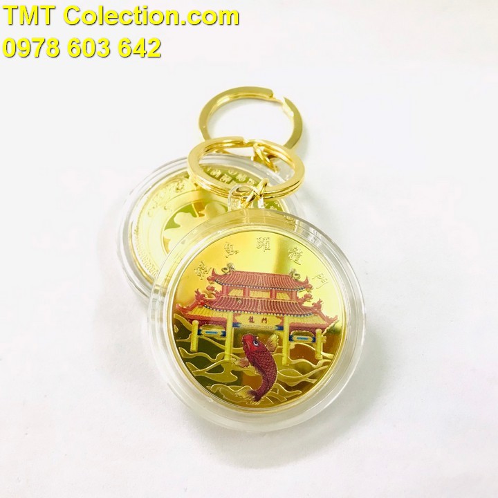 Móc Khóa Xu Cá Chép Vượt Vũ Môn In Màu, Dùng để trang trí chìa khóa, tăng thêm tính thẩm mỹ -TMT Collection - SP005198