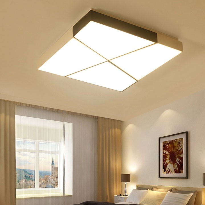 Đèn led ốp trần trang trí phòng ngủ dạng hộp vuông 60cm có điều khiển