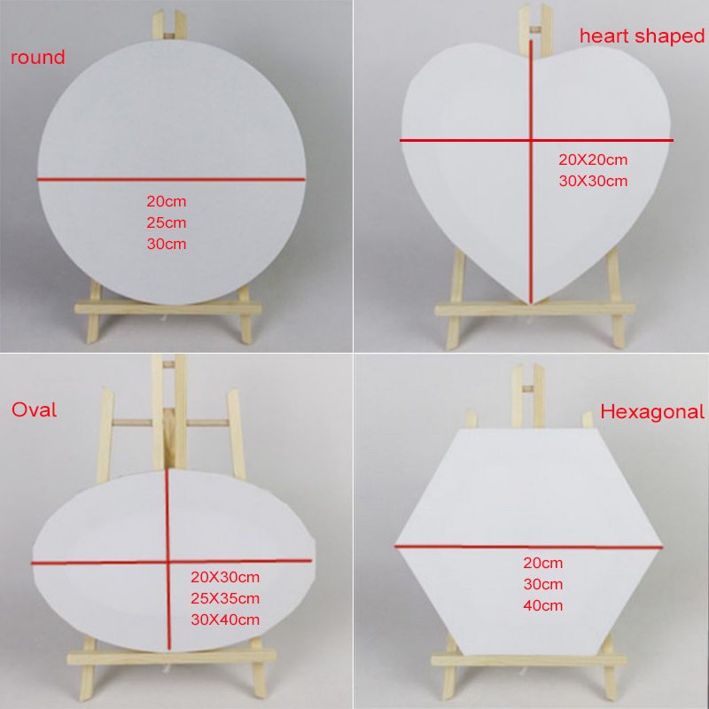 Khung Tranh Sơn Dầu Bằng Vải Cotton Hình Tròn/Hình Trái Tim/ Hình Trái Tim Độc Đáo