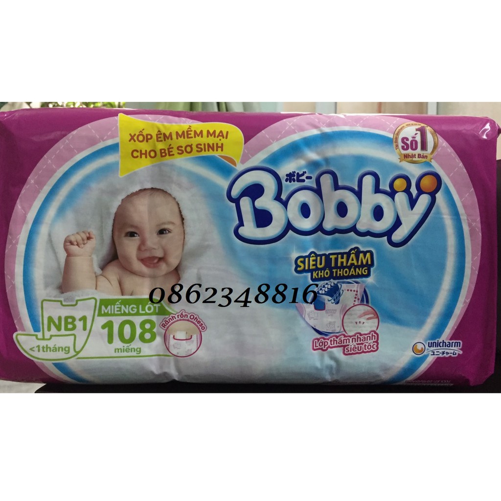 Miếng lót Bobby Newborn 1-108 miếng
