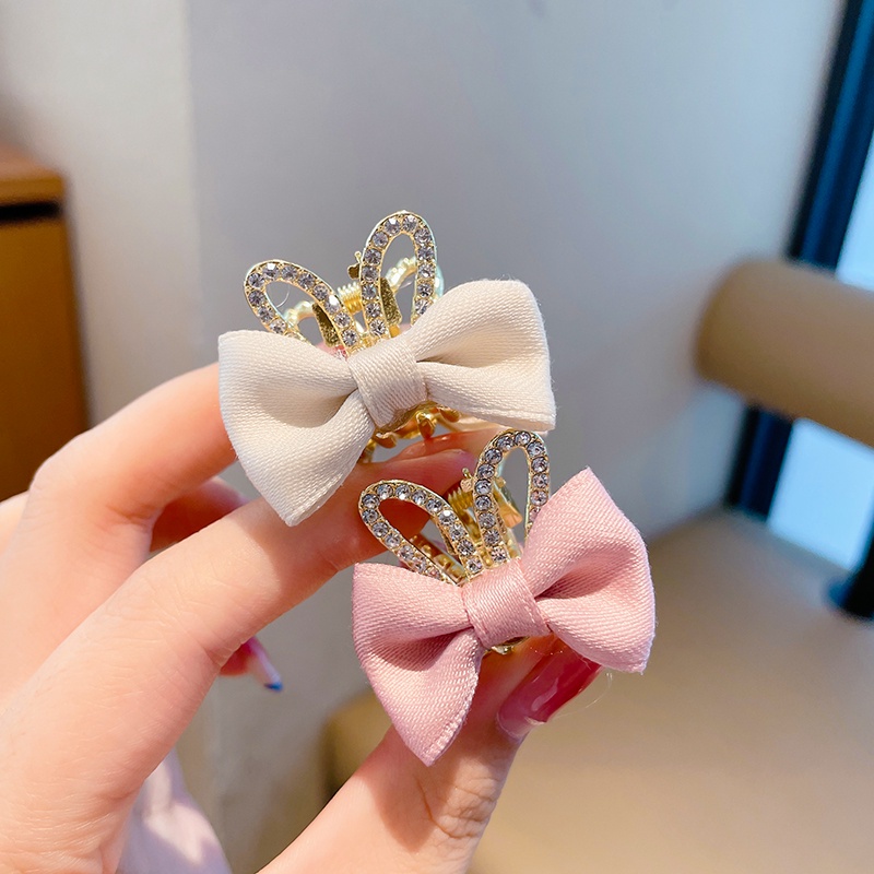 Kẹp Tóc Nơ Đính Đá Dễ Thương Cho Bé Gái