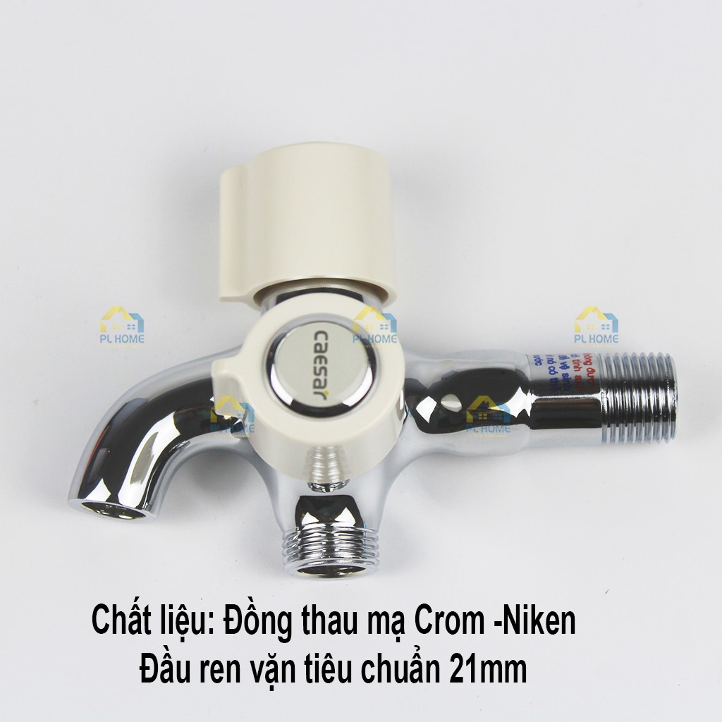 Vòi hoa sen tắm CAESAR cao cấp, đầu ren 21mm tiêu chuẩn kết nối với thiết bị vệ sinh - Tặng keo lụa quấn ống nước