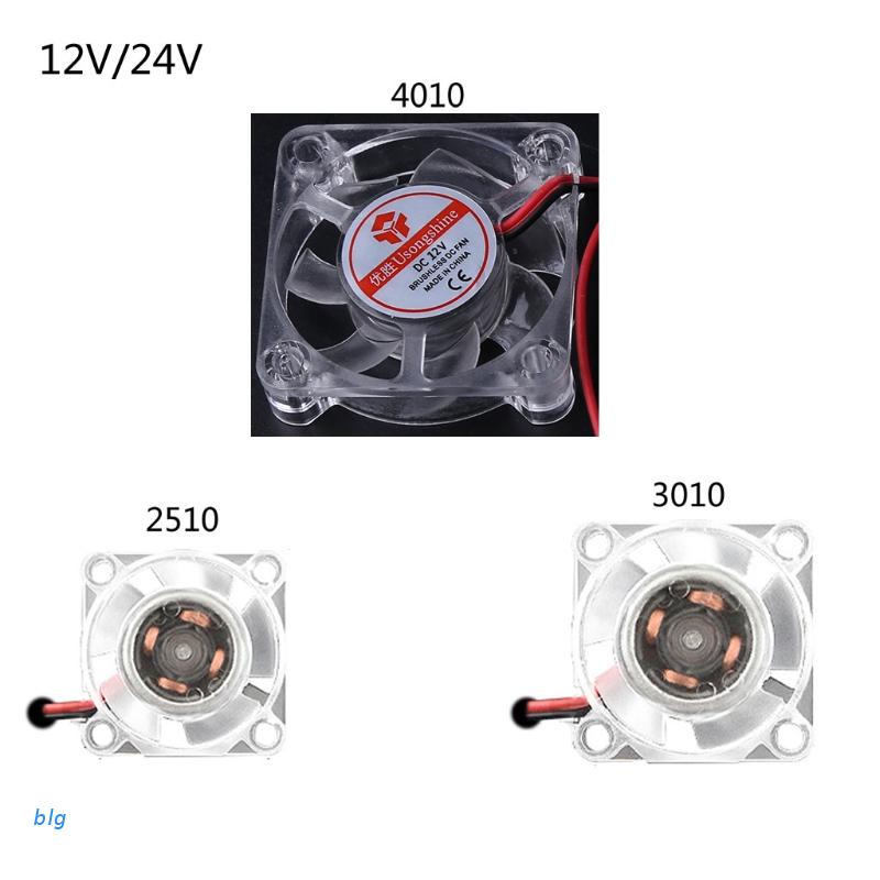 Quạt tản nhiệt có đèn led phát sáng không gây tiếng ồn 2510 3010 4010 12v 24v dành cho máy in 3d