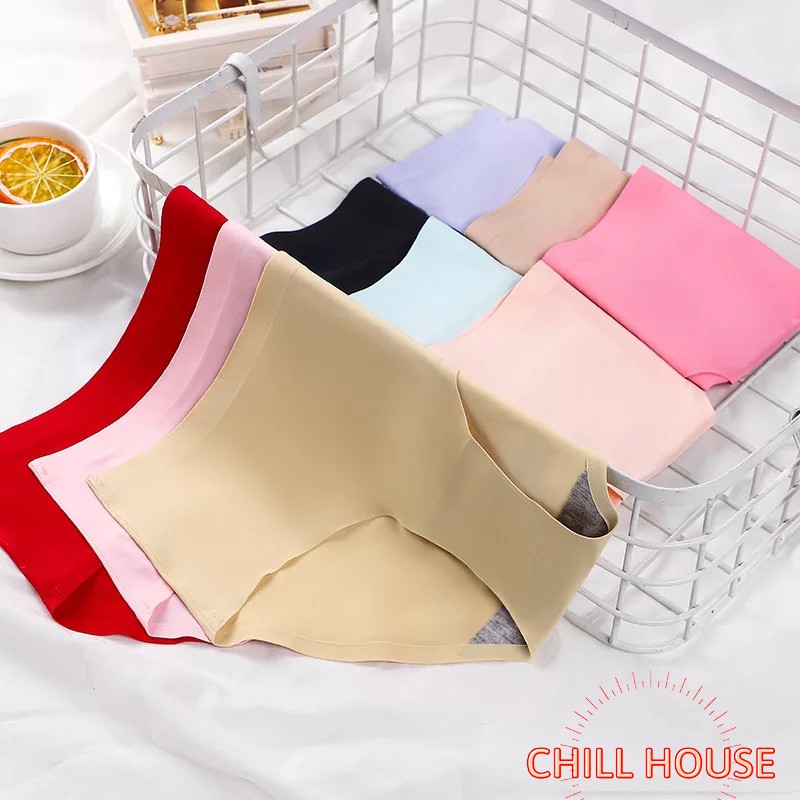 SỈ 10 Quần lót nữ đúc su thun lạnh cạp ép không viền cao cấp 001, 002 - CHILLHOUSE