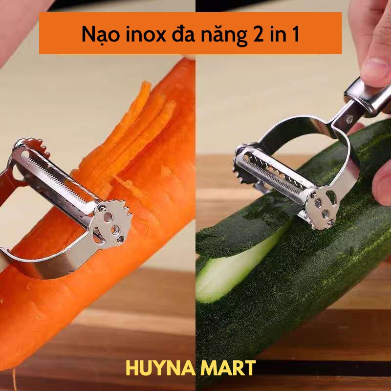 Nạo Rau Củ INOX Cao Cấp Đa Năng 2 in 1 (Nạo củ quả và bào sợi tiện lợi)