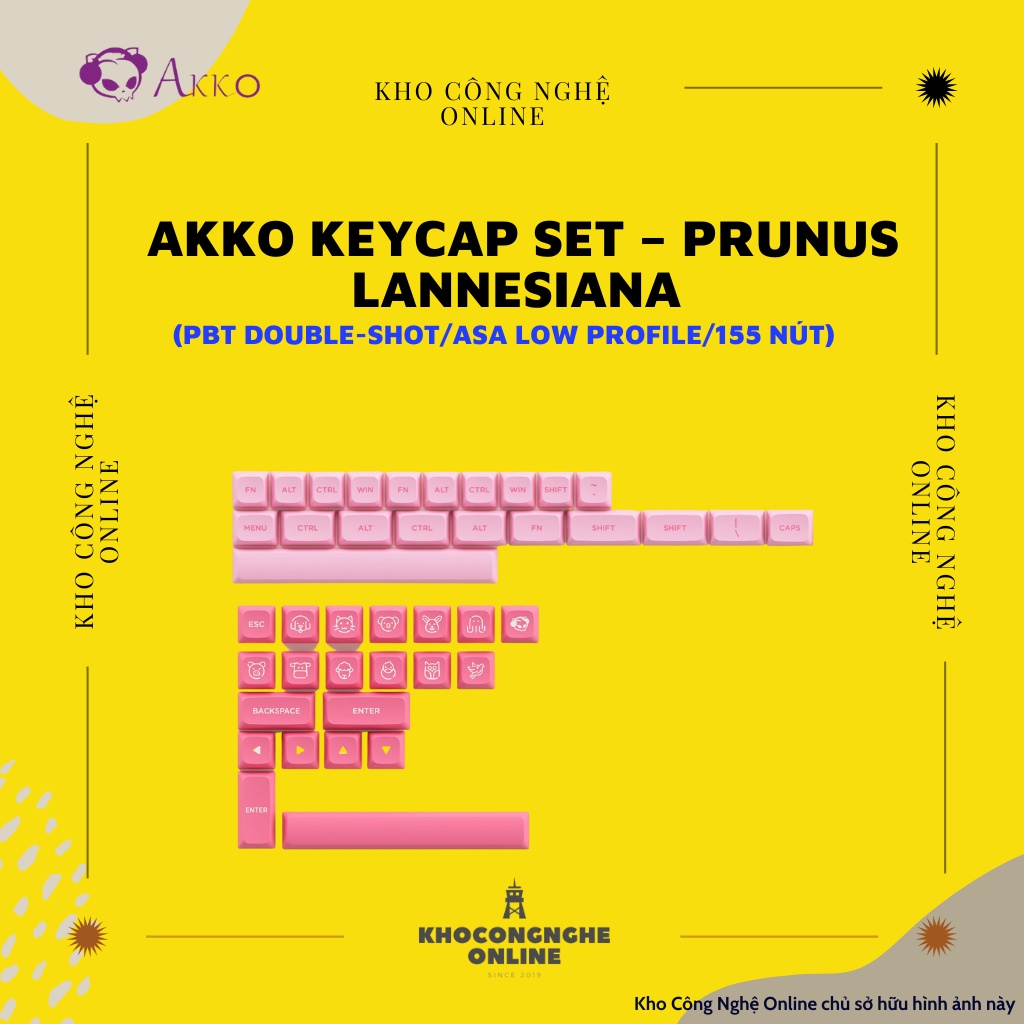 AKKO Keycap set – Prunus Lannesiana (PBT Double-Shot/ASA Low profile/155 nút)