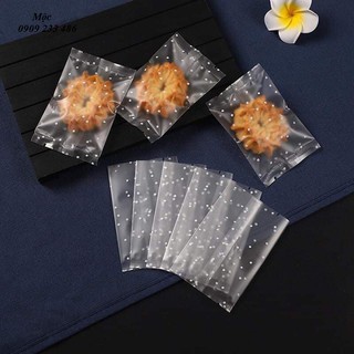 Túi đựng bánh chấm bi hàn mép set 100 túi