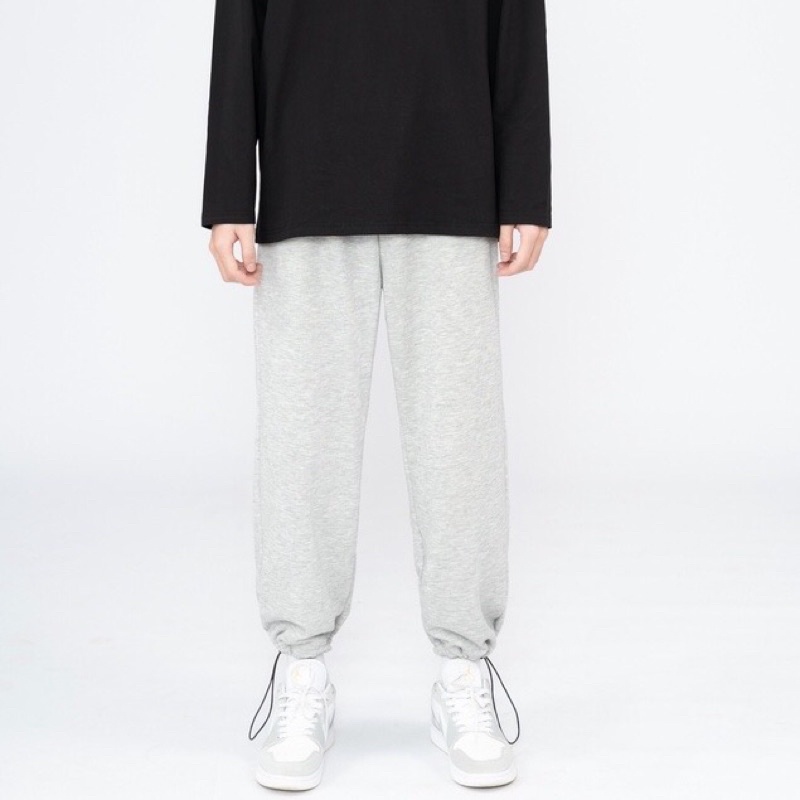 Quần jogger nam nữ AMIHOUSE ống rộng thể thao bó chun rút gấu Ulzzang Unisex