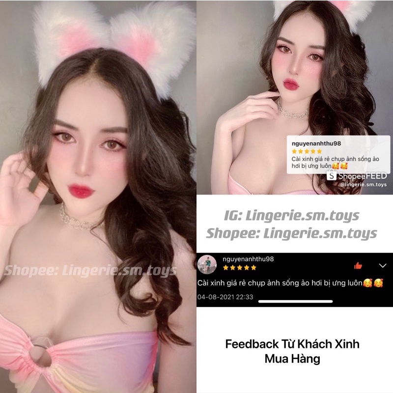 Bờm Tai Cáo/ Tai Mèo lông (kèm video+ảnh thật sản phẩm)