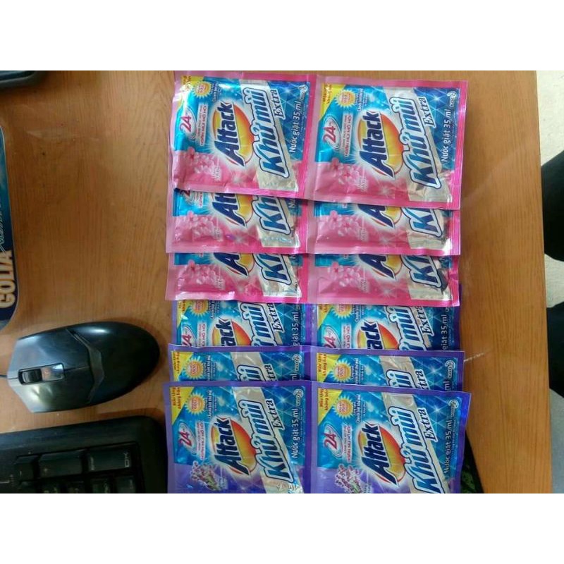 combo 2 gói nước giặt Attack khử mùi Extra MATIC 35ml